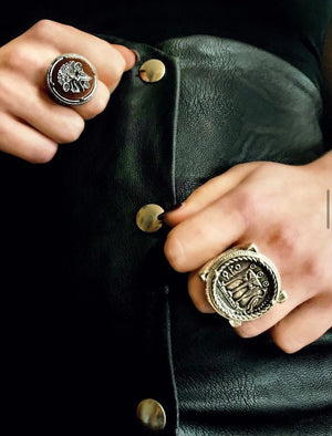 Anello BIG moneta tripode