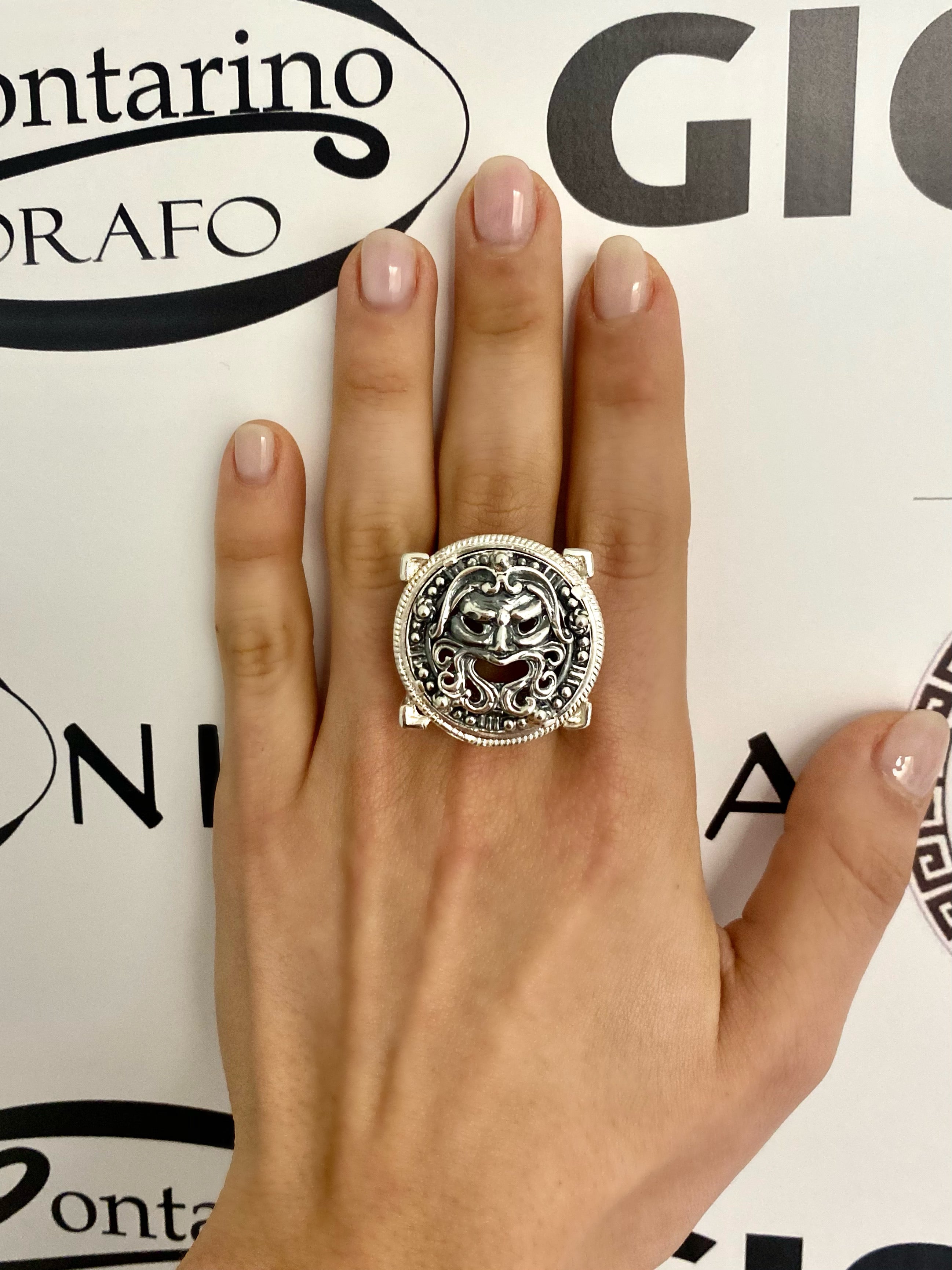 Anello BIG maschera apotropaica