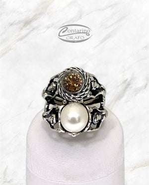Anello CARIATIDI ZIRCONIA